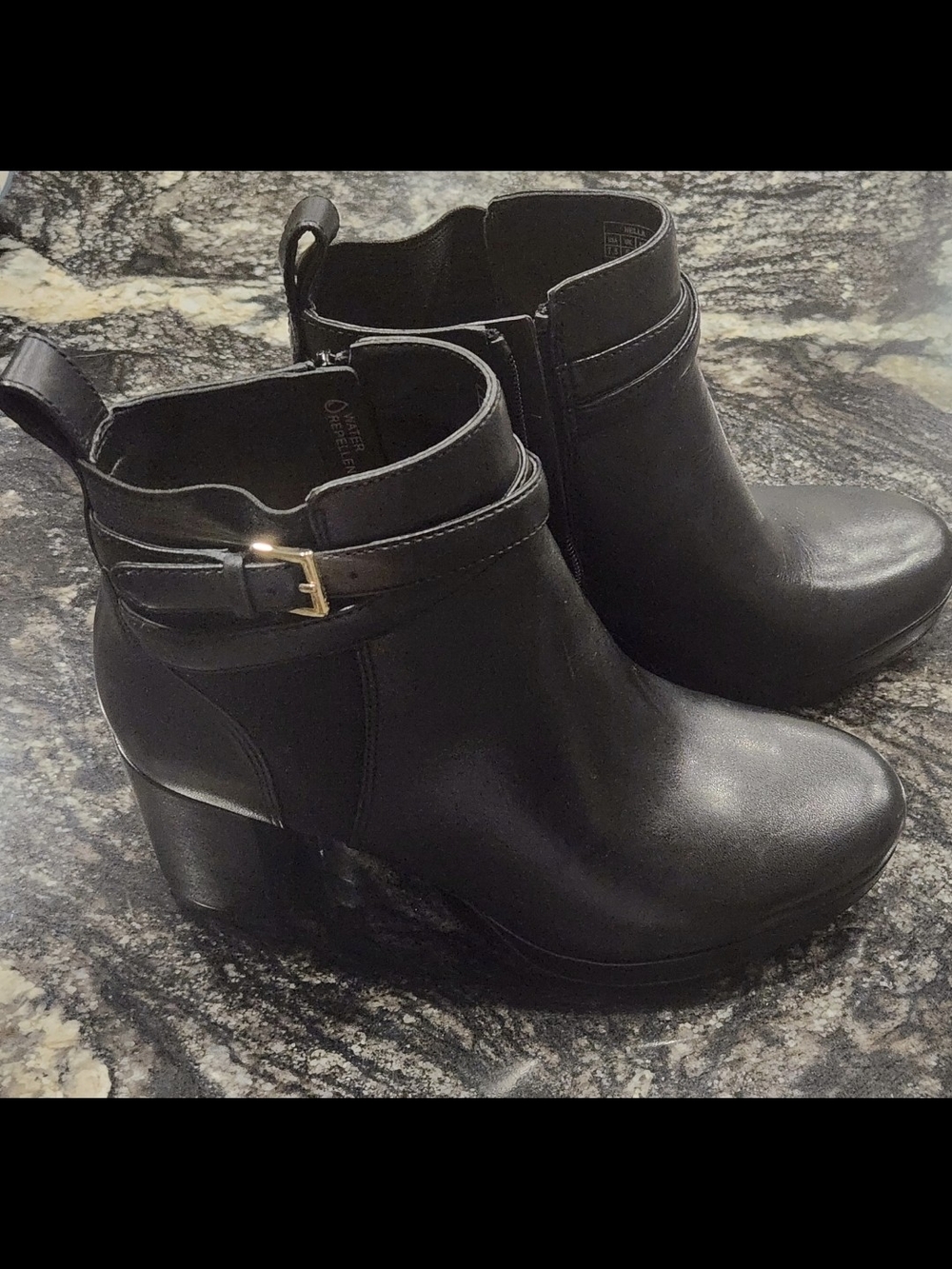 NEW Vionic Nella Black Leather Ankle Boots
